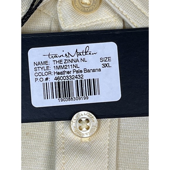 Travis Mathew The Zinna NL Golf Polo Shirt Men 3XL Pale Banana Pima Blend New - Picture 8 of 11